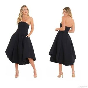 C/MEO Collective Making Waves Strapless Dress